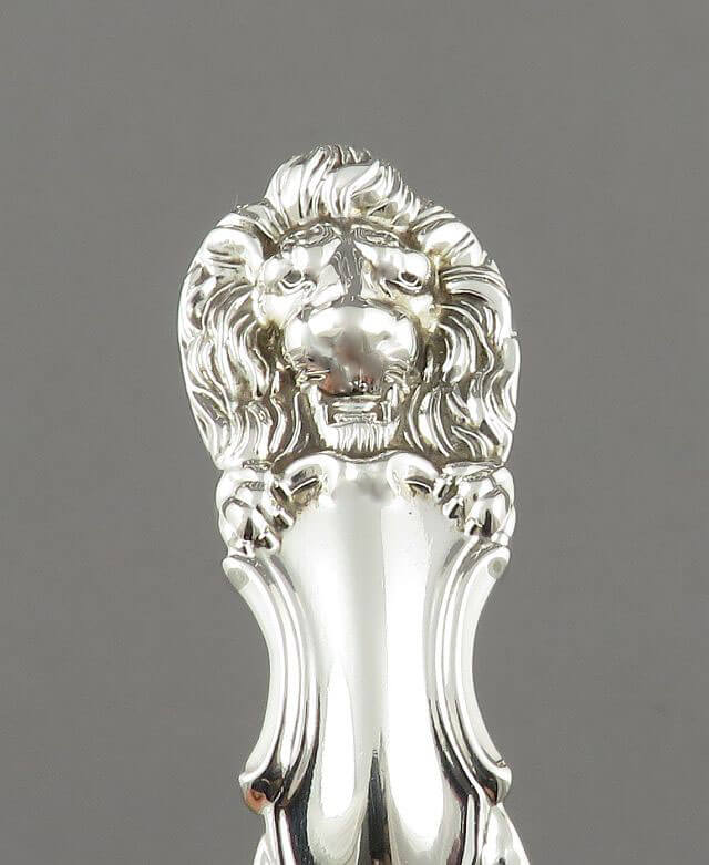 Lion Pattern Sterling Gravy Ladle - JH Tee Antiques