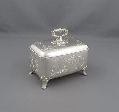 German .800 Silver Sugar Box - JH Tee Antiques