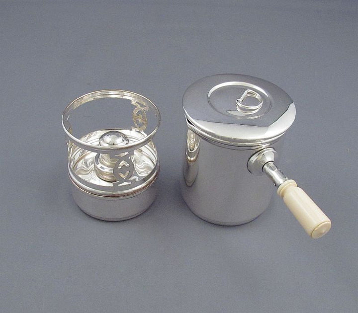 Edwardian Silver Traveling Saucepan - JH Tee Antiques