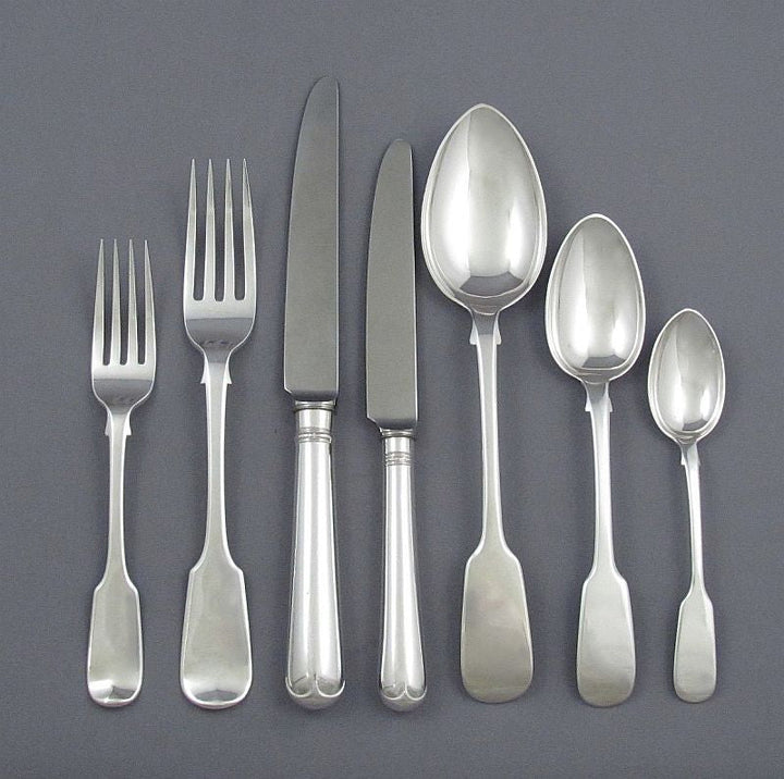 Fiddle Pattern Flatware Set - JH Tee Antiques