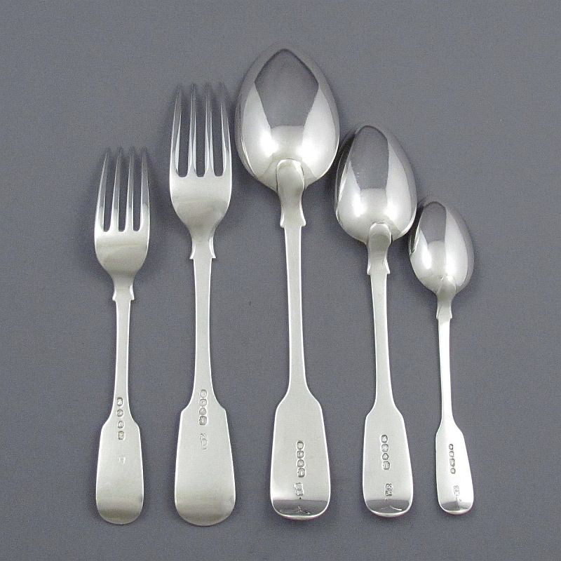Fiddle Pattern Flatware Set - JH Tee Antiques