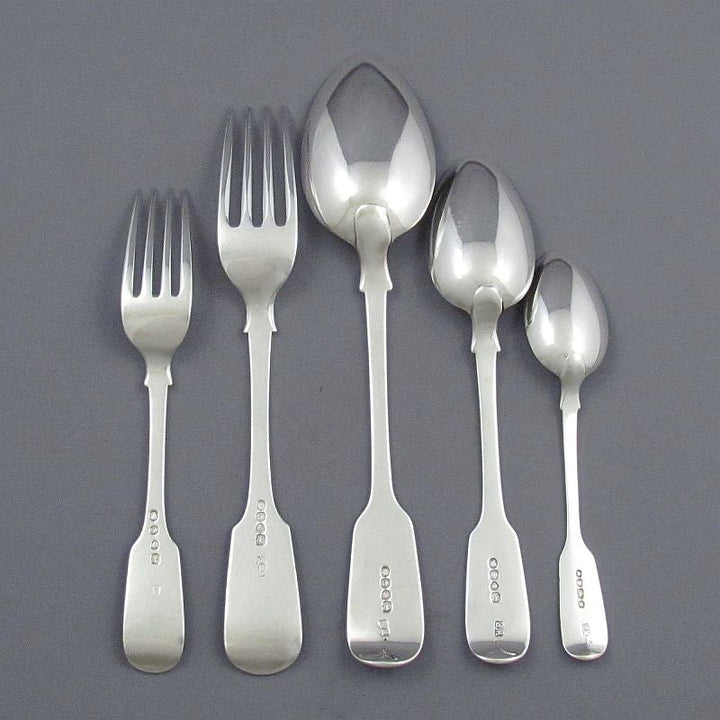 Fiddle Pattern Flatware Set - JH Tee Antiques