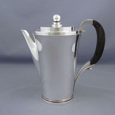 Georg Jensen Pyramid Pattern Sterling Silver Coffee Set - JH Tee Antiques