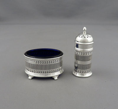 English Silver Condiment Set - JH Tee Antiques