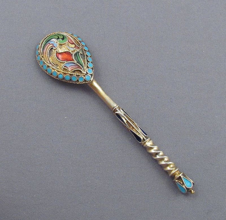 6 Russian Silver and Enamel Open Salts - JH Tee Antiques