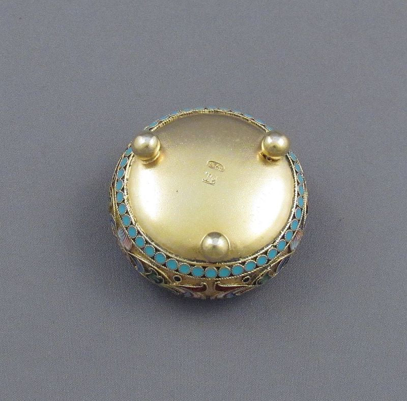 6 Russian Silver and Enamel Open Salts - JH Tee Antiques