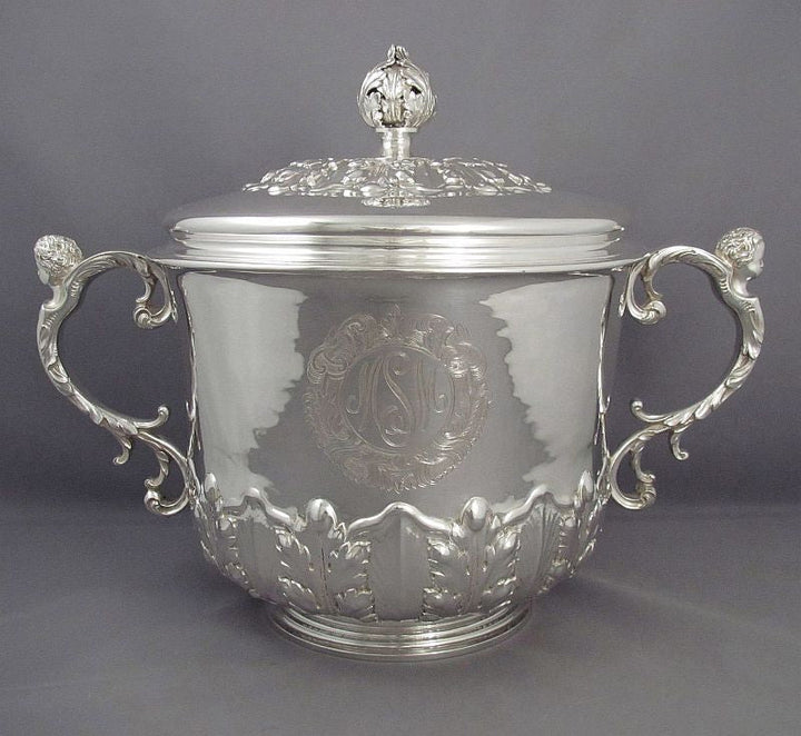 Massive English Sterling Silver Cup &amp; Cover - JH Tee Antiques