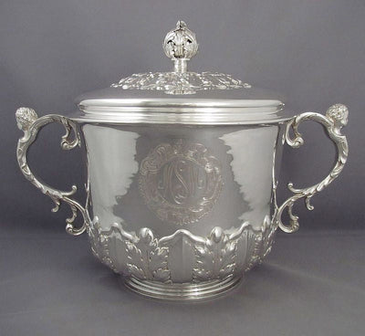 Massive English Sterling Silver Cup & Cover - JH Tee Antiques