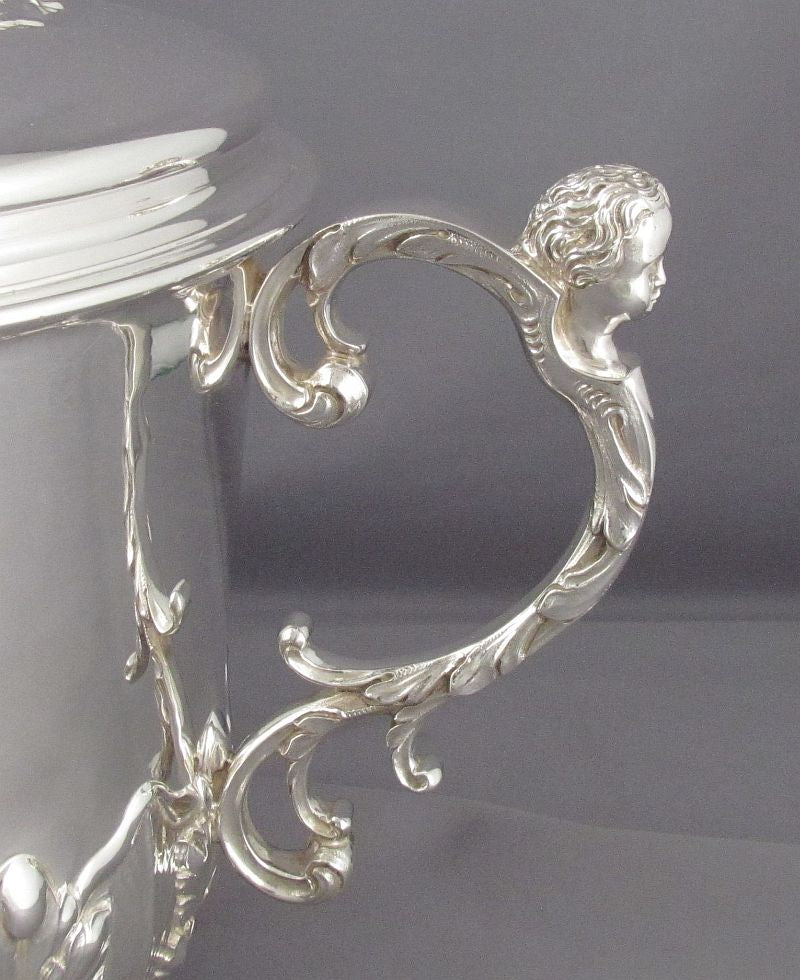 Massive English Sterling Silver Cup &amp; Cover - JH Tee Antiques
