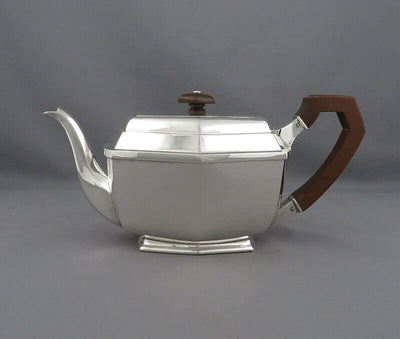 Art Deco Silver Teapot - JH Tee Antiques