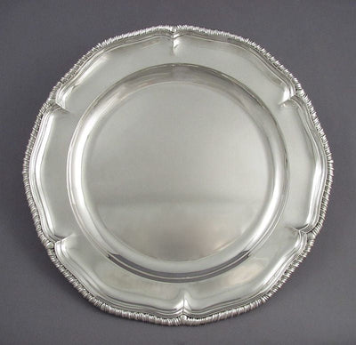 Six Asprey Garrard Sterling Silver Dinner Plates - JH Tee Antiques