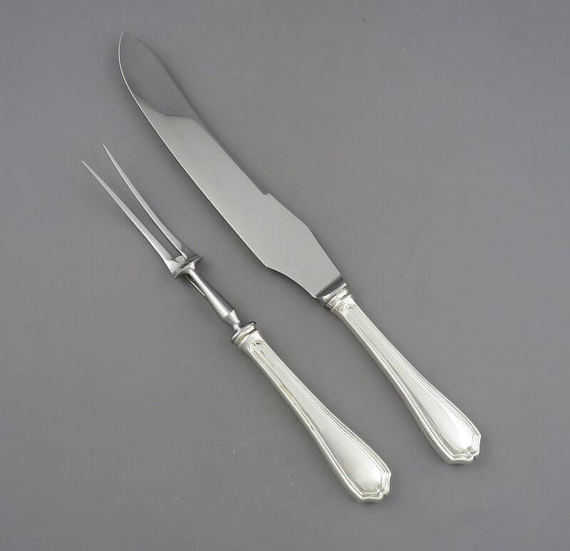 Birks Georgian Sterling Silver Carving Set - JH Tee Antiques