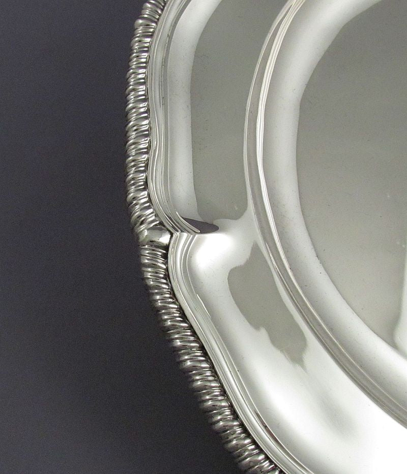 Six Asprey Garrard Sterling Silver Dinner Plates - JH Tee Antiques