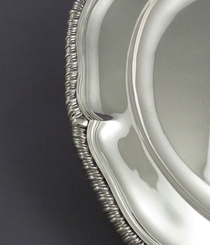 Six Asprey Garrard Sterling Silver Dinner Plates - JH Tee Antiques