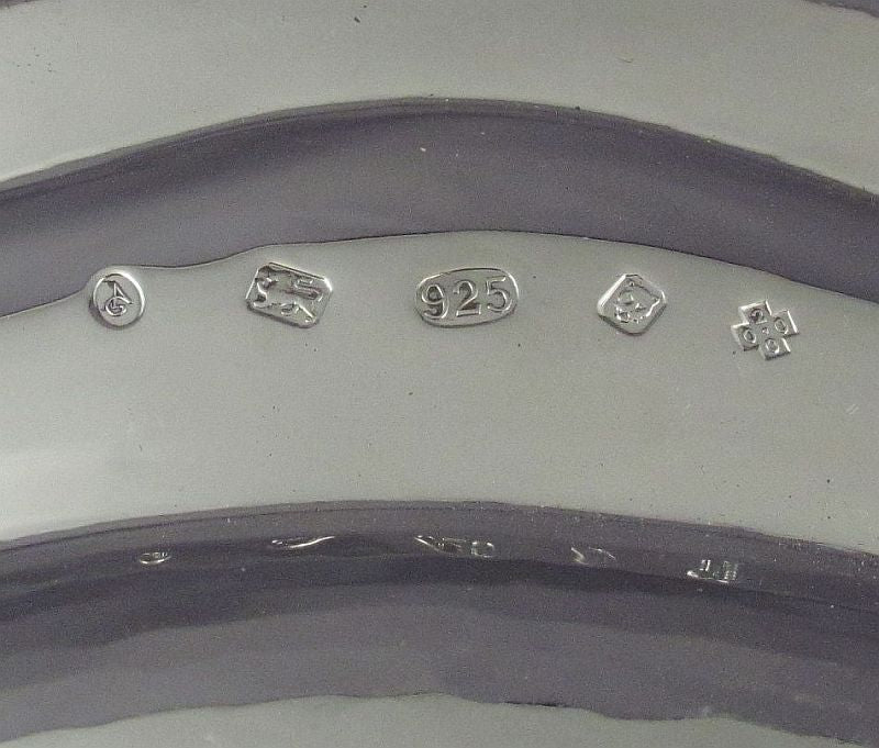 Six Asprey Garrard Sterling Silver Dinner Plates - JH Tee Antiques