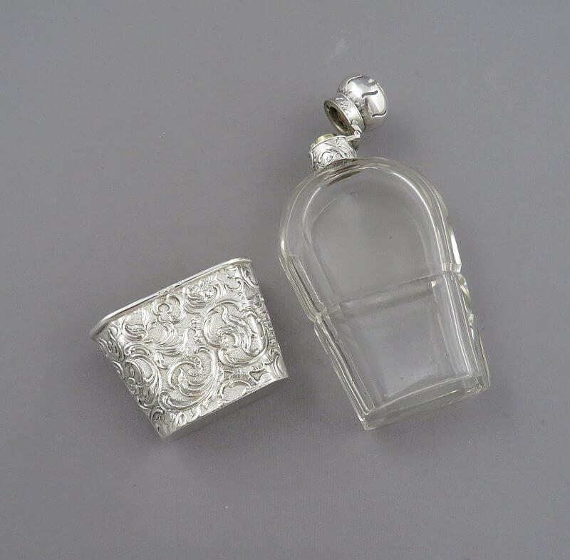 German Rococo Silver Flask - JH Tee Antiques