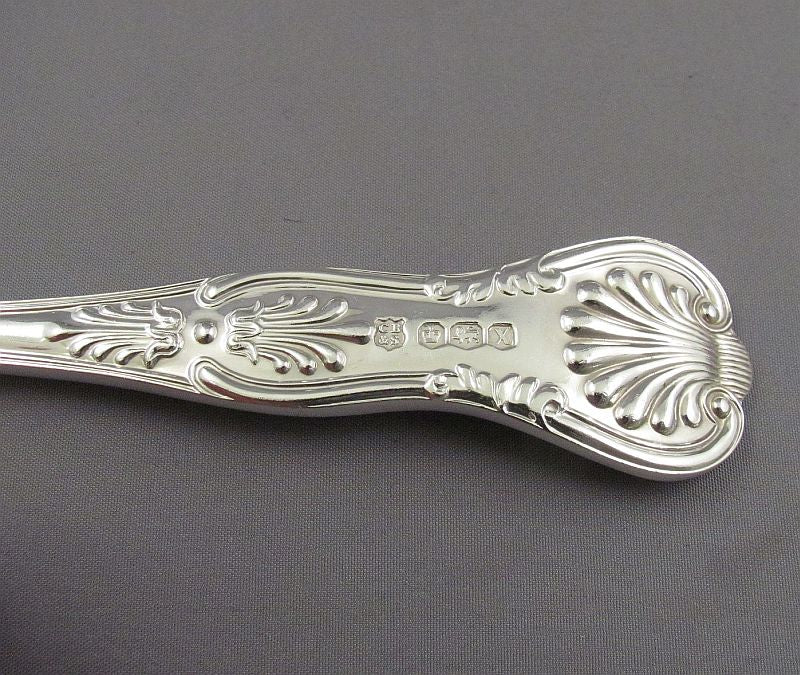 English Silver Kings Pattern Flatware Set for 8 - JH Tee Antiques
