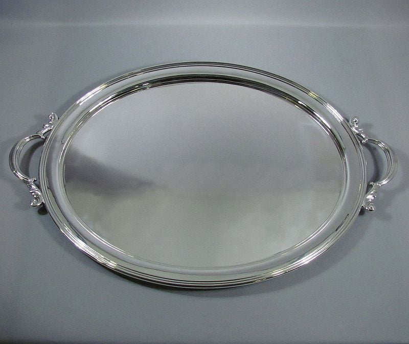 Birks Sterling Silver Oval Tea Tray - JH Tee Antiques