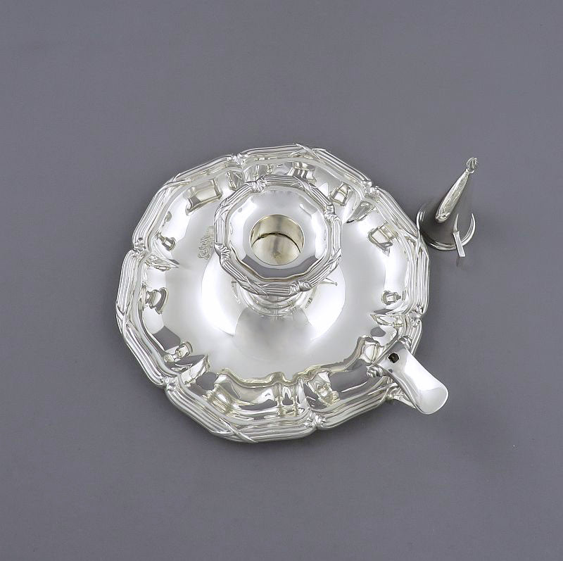 Edwardian Sterling Silver Chamberstick - JH Tee Antiques