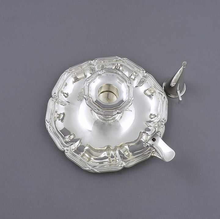 Edwardian Sterling Silver Chamberstick - JH Tee Antiques