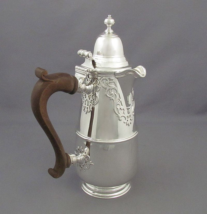 English Silver Café au Lait Set - JH Tee Antiques