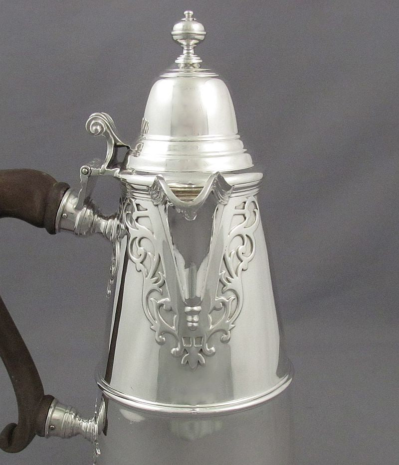 English Silver Café au Lait Set - JH Tee Antiques