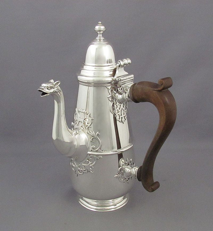 English Silver Café au Lait Set - JH Tee Antiques