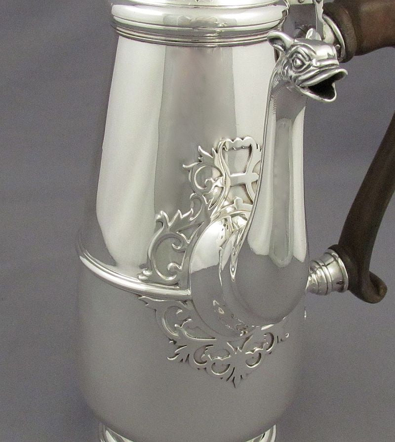 English Silver Café au Lait Set - JH Tee Antiques