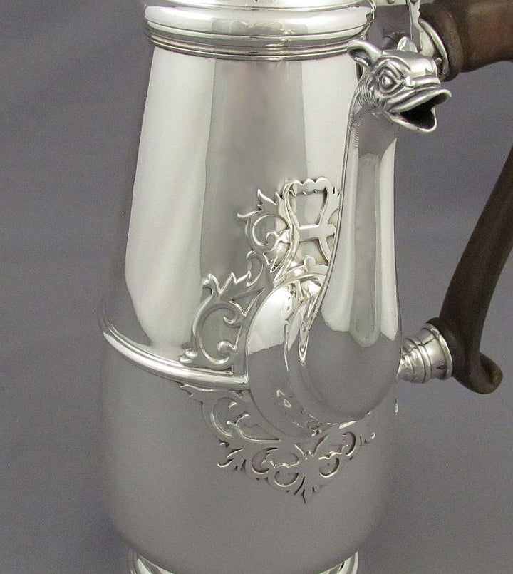 English Silver Café au Lait Set - JH Tee Antiques