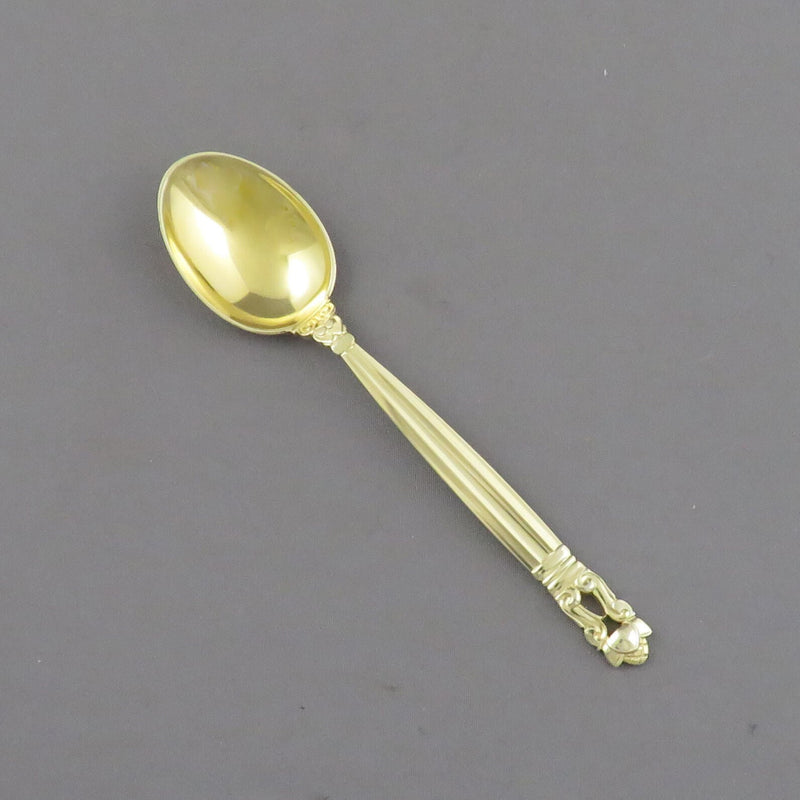 Georg Jensen Silver Gilt Acorn Pattern Mocha Spoons - JH Tee Antiques