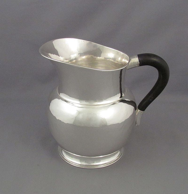 Art Deco Sterling Silver Water Jug - JH Tee Antiques