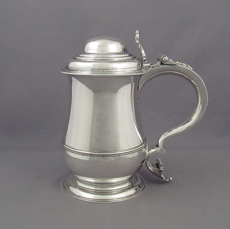 Antique George III Silver Tankard - JH Tee Antiques