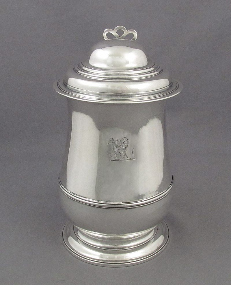 Antique George III Silver Tankard - JH Tee Antiques