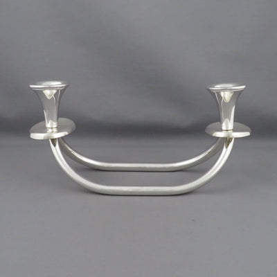 Italian Modernist Sterling Silver Candelabrum - JH Tee Antiques