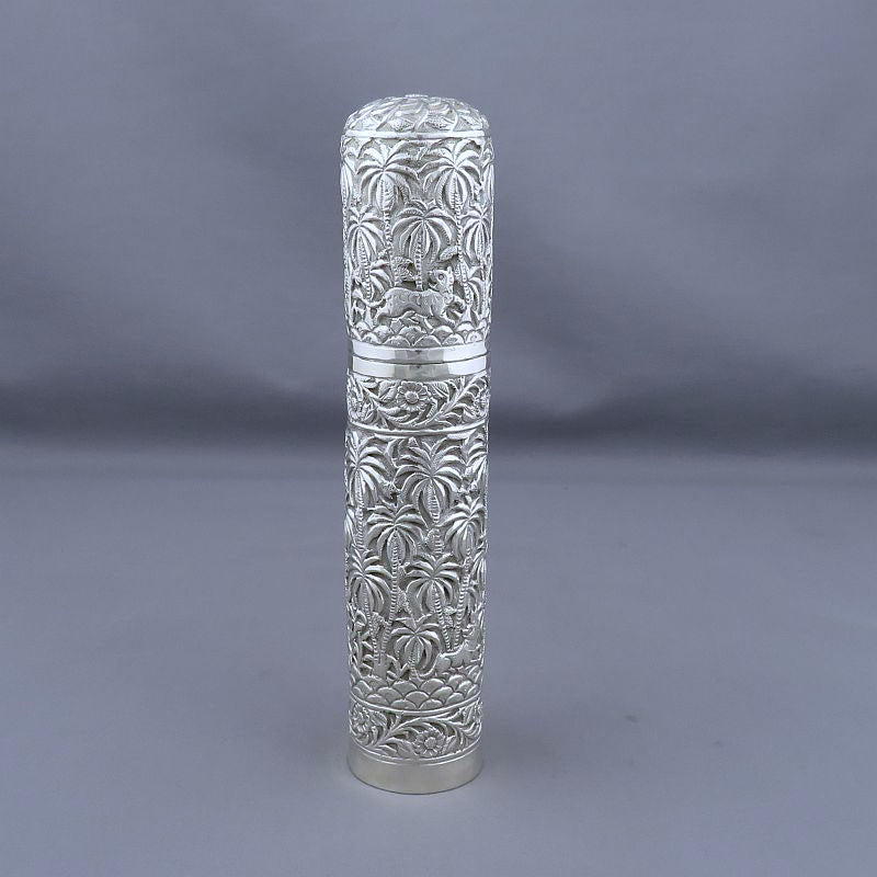 Indian Silver Manuscript Case - JH Tee Antiques