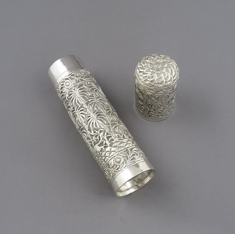 Indian Silver Manuscript Case - JH Tee Antiques