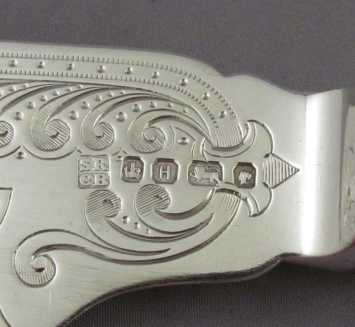 Pair of Victorian Sterling Silver Fish Servers - JH Tee Antiques