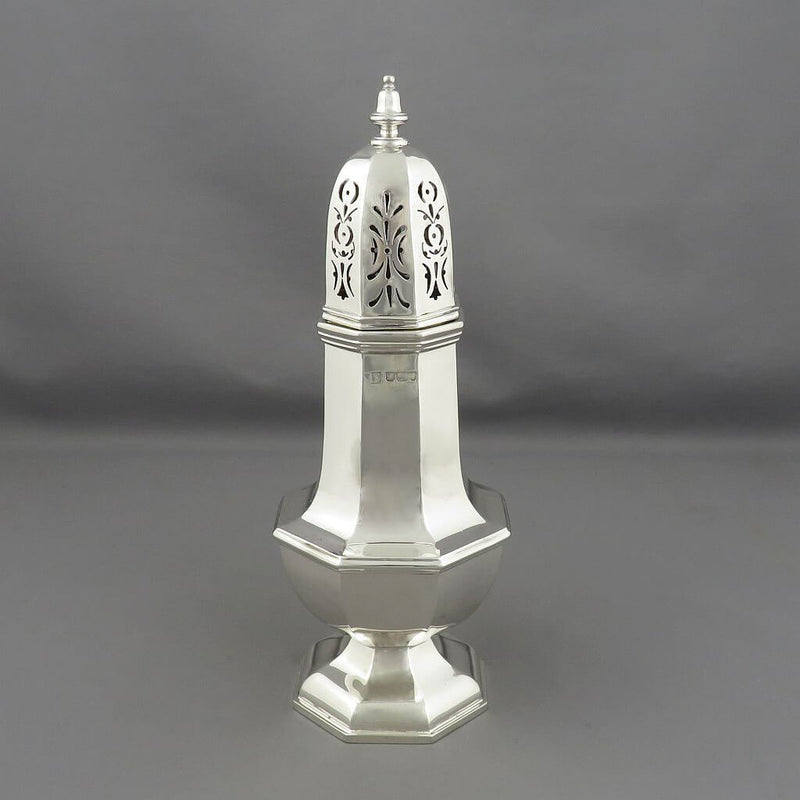 Edwardian Sterling Silver Sugar Caster - JH Tee Antiques