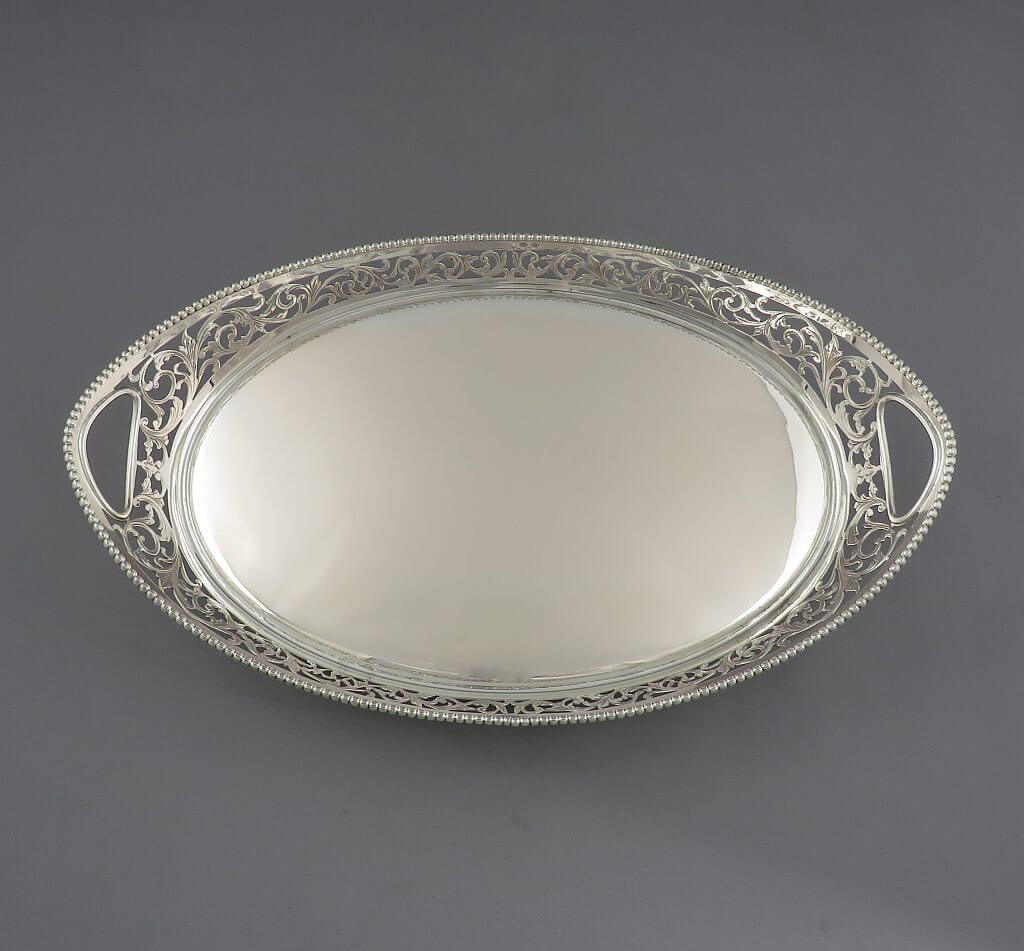 Italian Sterling Silver Cocktail Tray - JH Tee Antiques