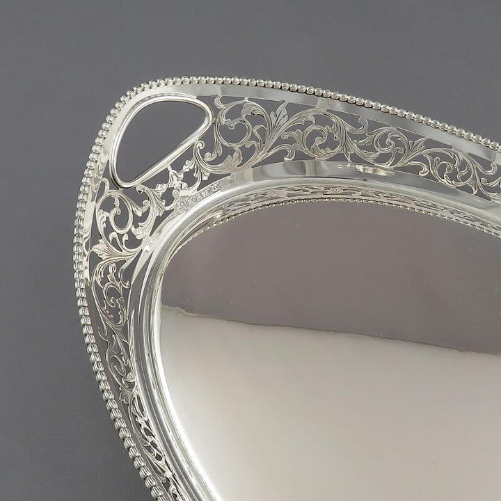 Italian Sterling Silver Cocktail Tray - JH Tee Antiques