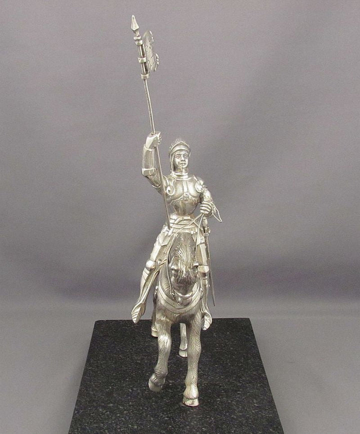 Silver Figure of Joan of Arc on Horseback - JH Tee Antiques