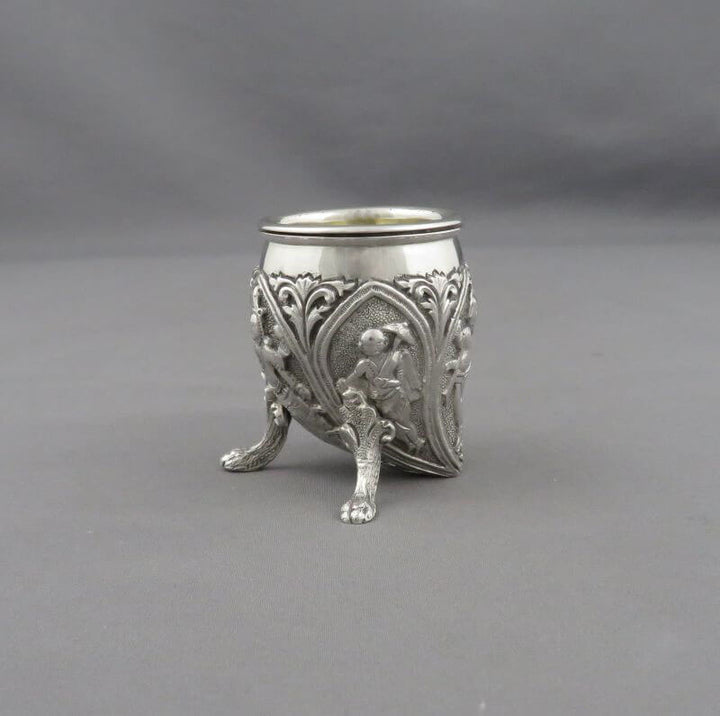 Pair of Indian Sterling Silver Salts - JH Tee Antiques