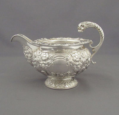 George IV Irish Silver Cream & Sugar - JH Tee Antiques