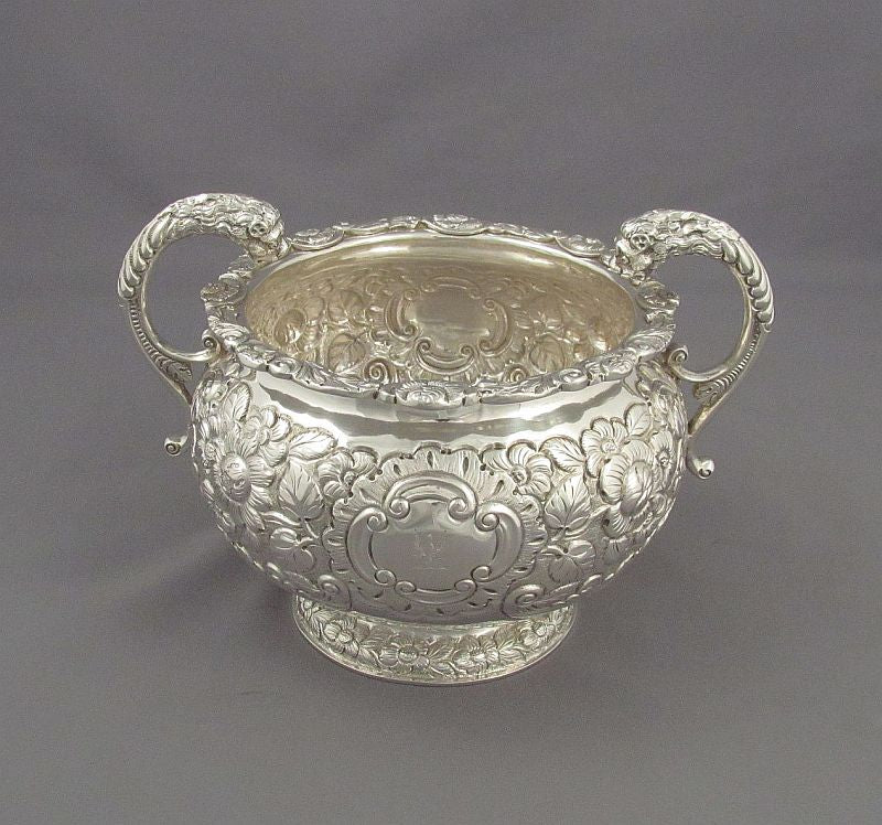 George IV Irish Silver Cream &amp; Sugar - JH Tee Antiques