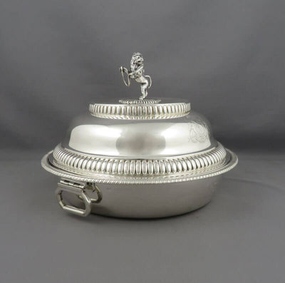 George III Sterling Silver Entree Dishes - JH Tee Antiques