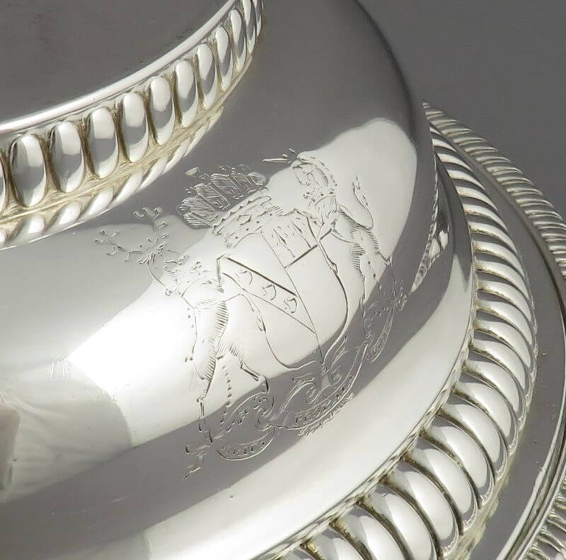 George III Sterling Silver Entree Dishes - JH Tee Antiques