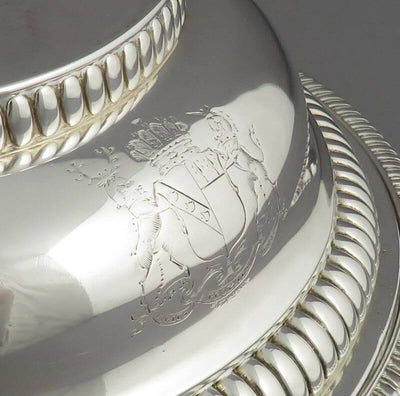 George III Sterling Silver Entree Dishes - JH Tee Antiques