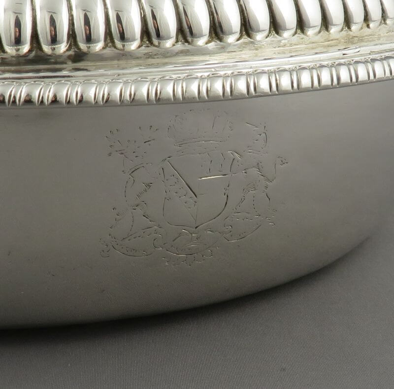 George III Sterling Silver Entree Dishes - JH Tee Antiques