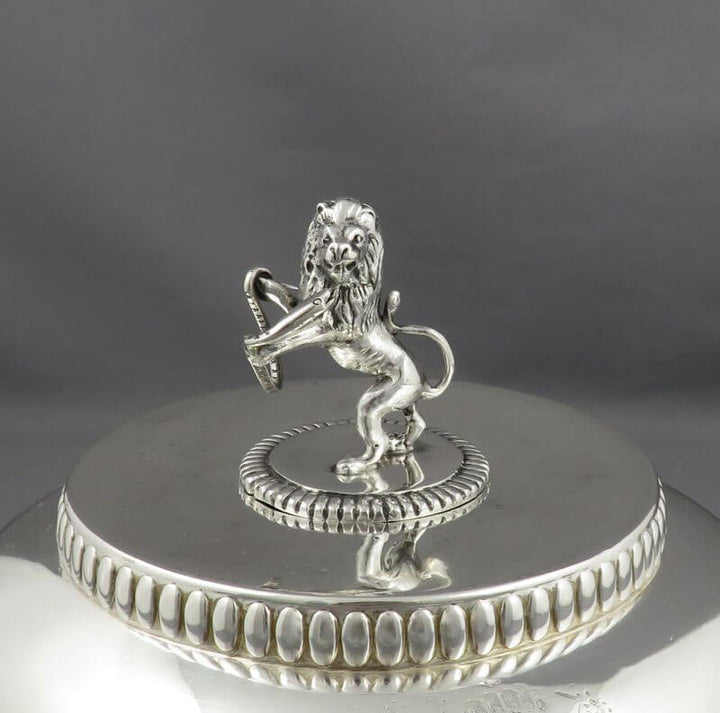 George III Sterling Silver Entree Dishes - JH Tee Antiques