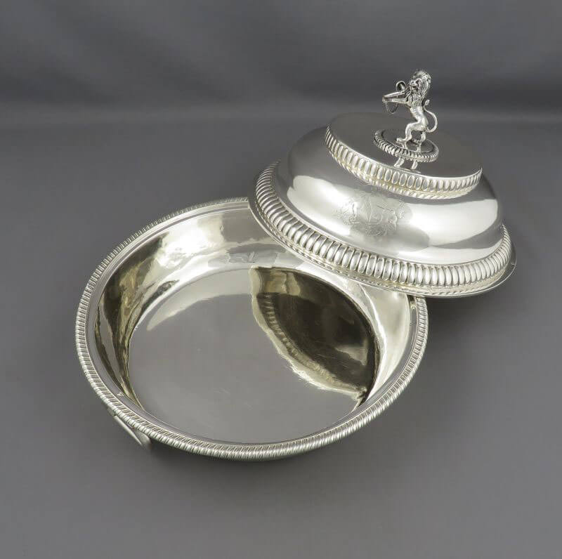 George III Sterling Silver Entree Dishes - JH Tee Antiques